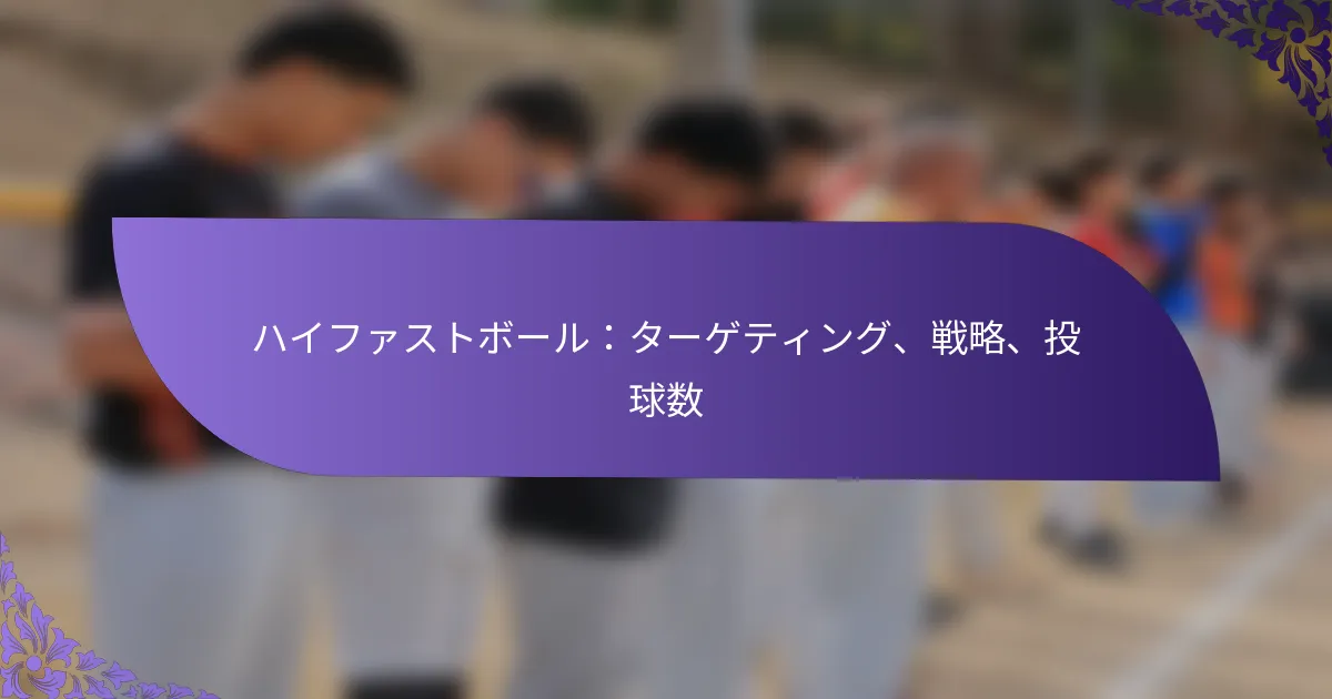 ハイファストボール：ターゲティング、戦略、投球数