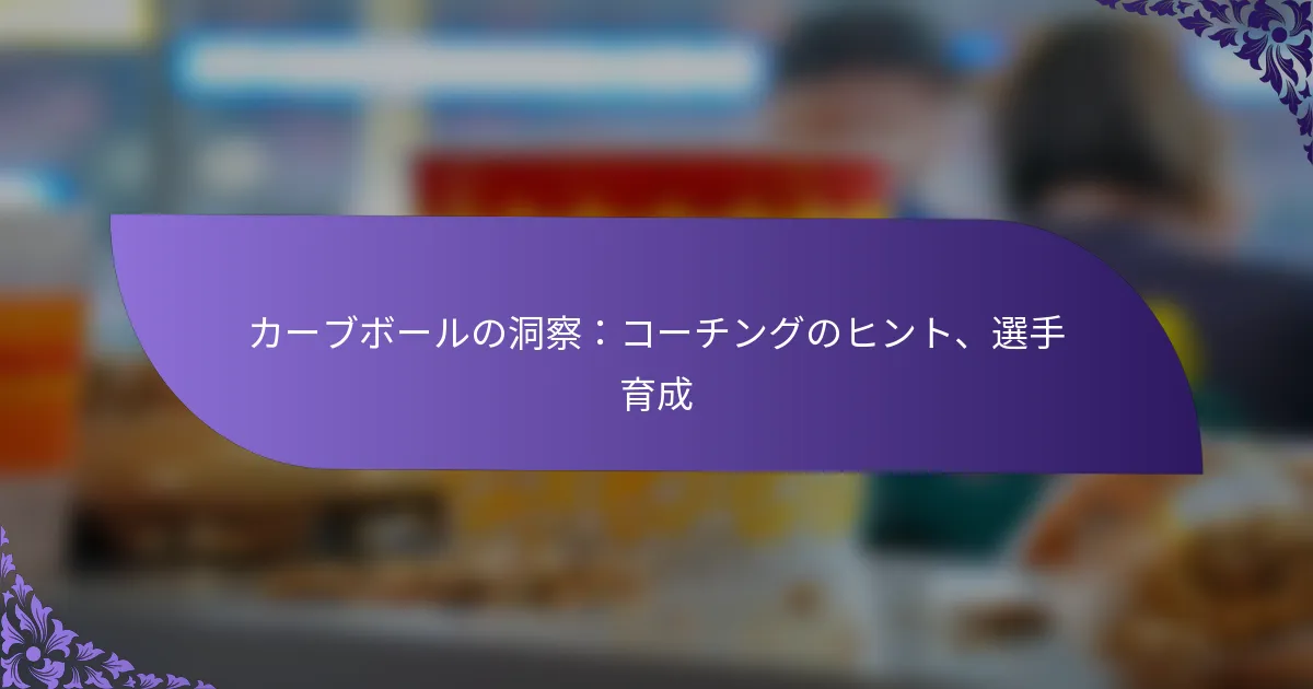 カーブボールの洞察:コーチングのヒント、選手育成