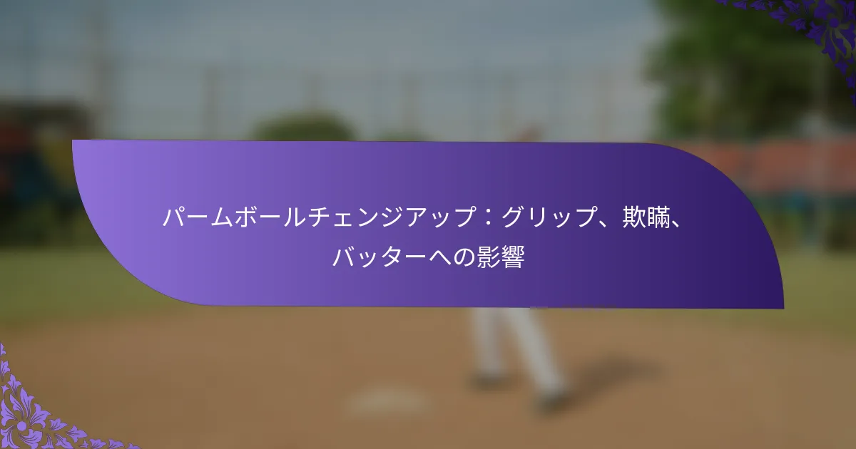 パームボールチェンジアップ：グリップ、欺瞞、バッターへの影響