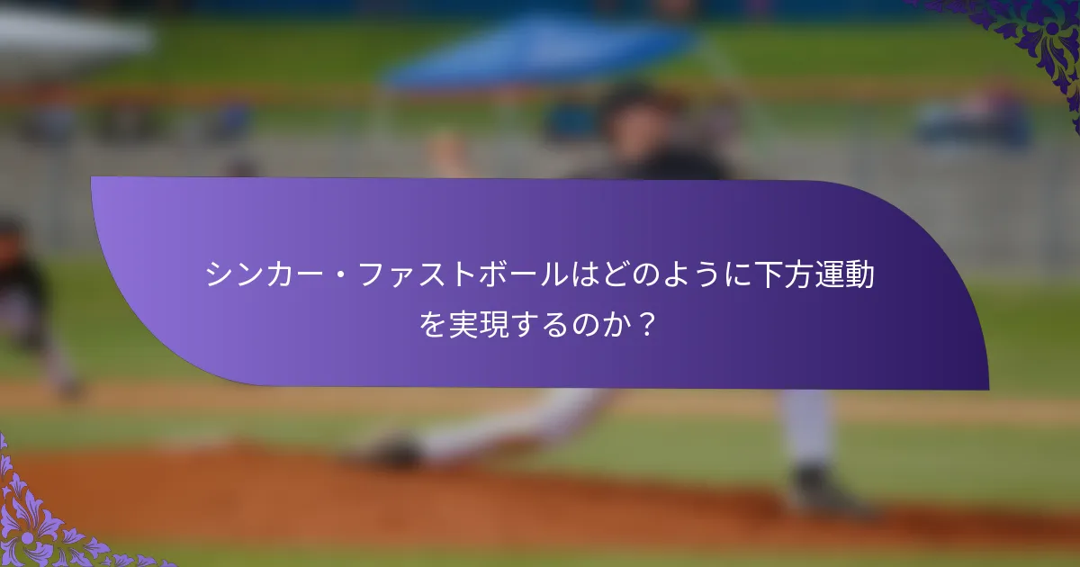 シンカー・ファストボールはどのように下方運動を実現するのか？