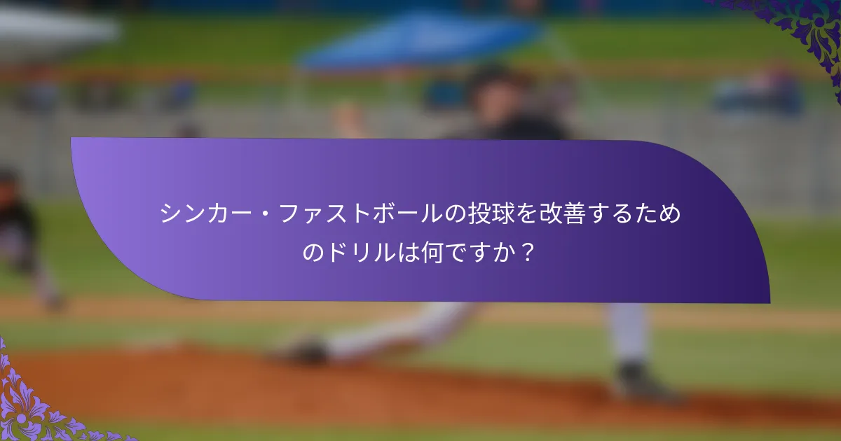 シンカー・ファストボールの投球を改善するためのドリルは何ですか？